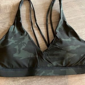 BRAND NEW without Hang Tag Lululemon Sports Bra   Size 6 Black Green Camo